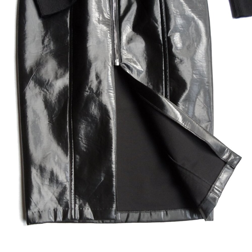 NWT$1050 RUNWAY COLLECTION Yigal Azrouel Knit Long Sleeves Leather Midi Dress 10 - Picture 5 of 16